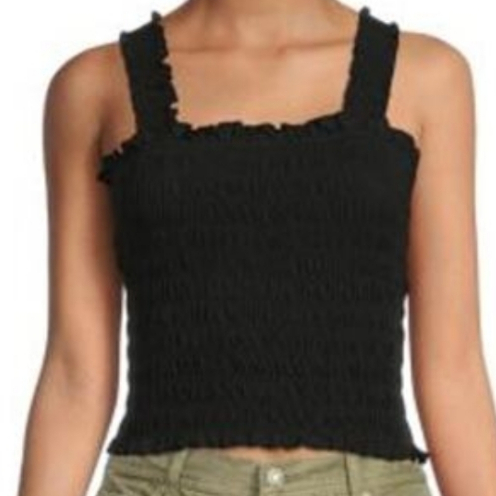 Veronica Beard Black Smocked Averie Tank Sz S
